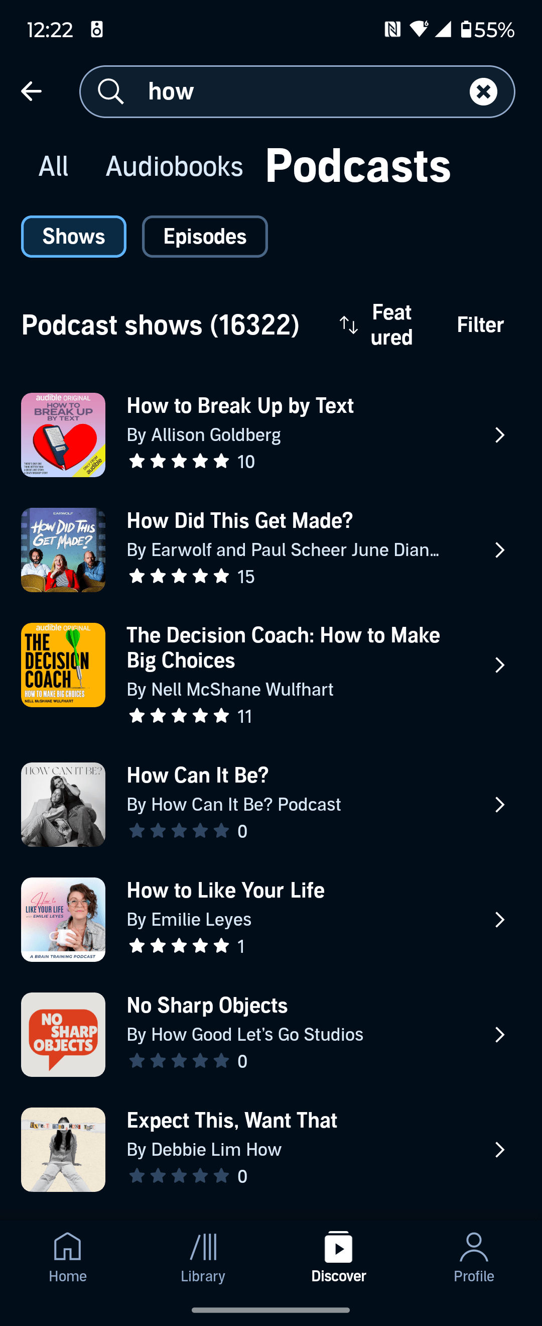 Audible ポッドキャスト検索