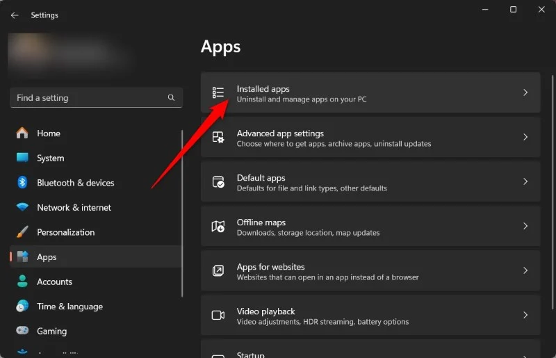 windows 11 installed apps