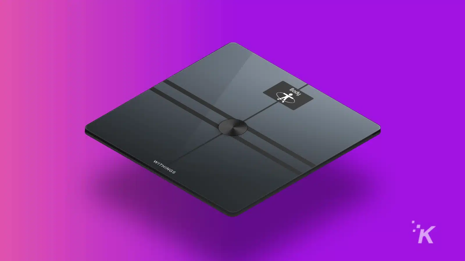 최고의 피트니스 기술 및 액세서리(2024) Withings body comp smart scale on purple background