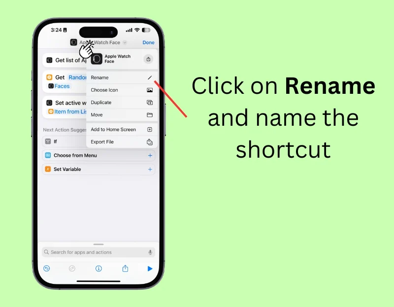 rename the shortcut