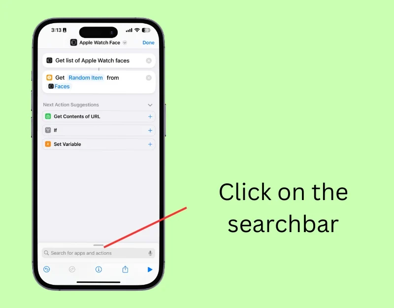 click on the searchbar