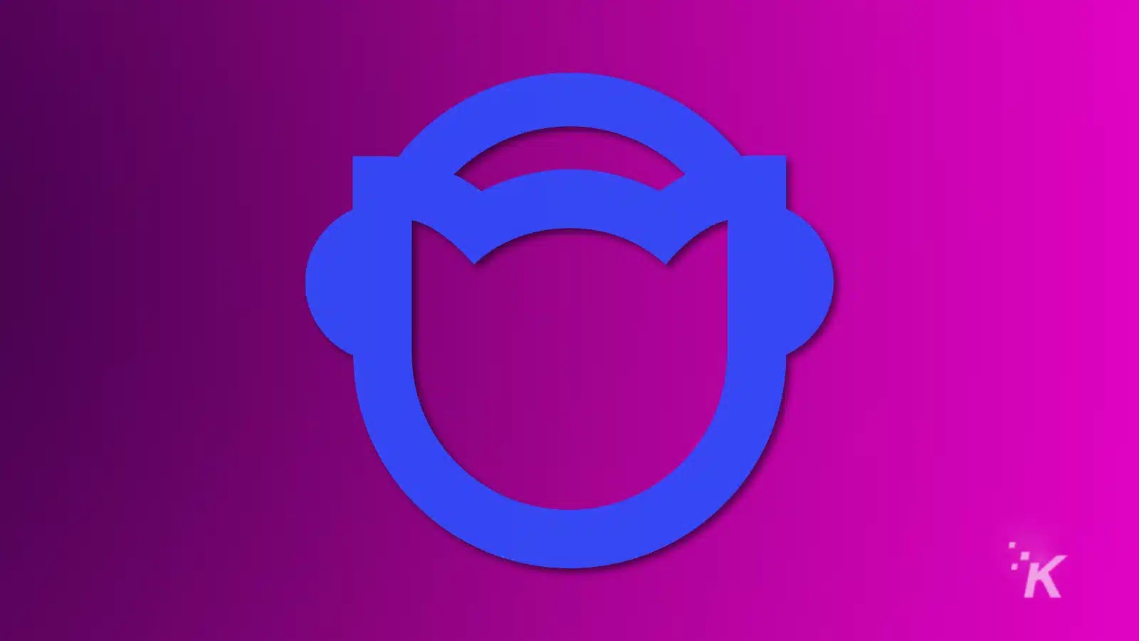 Blue napster logo on a purple background