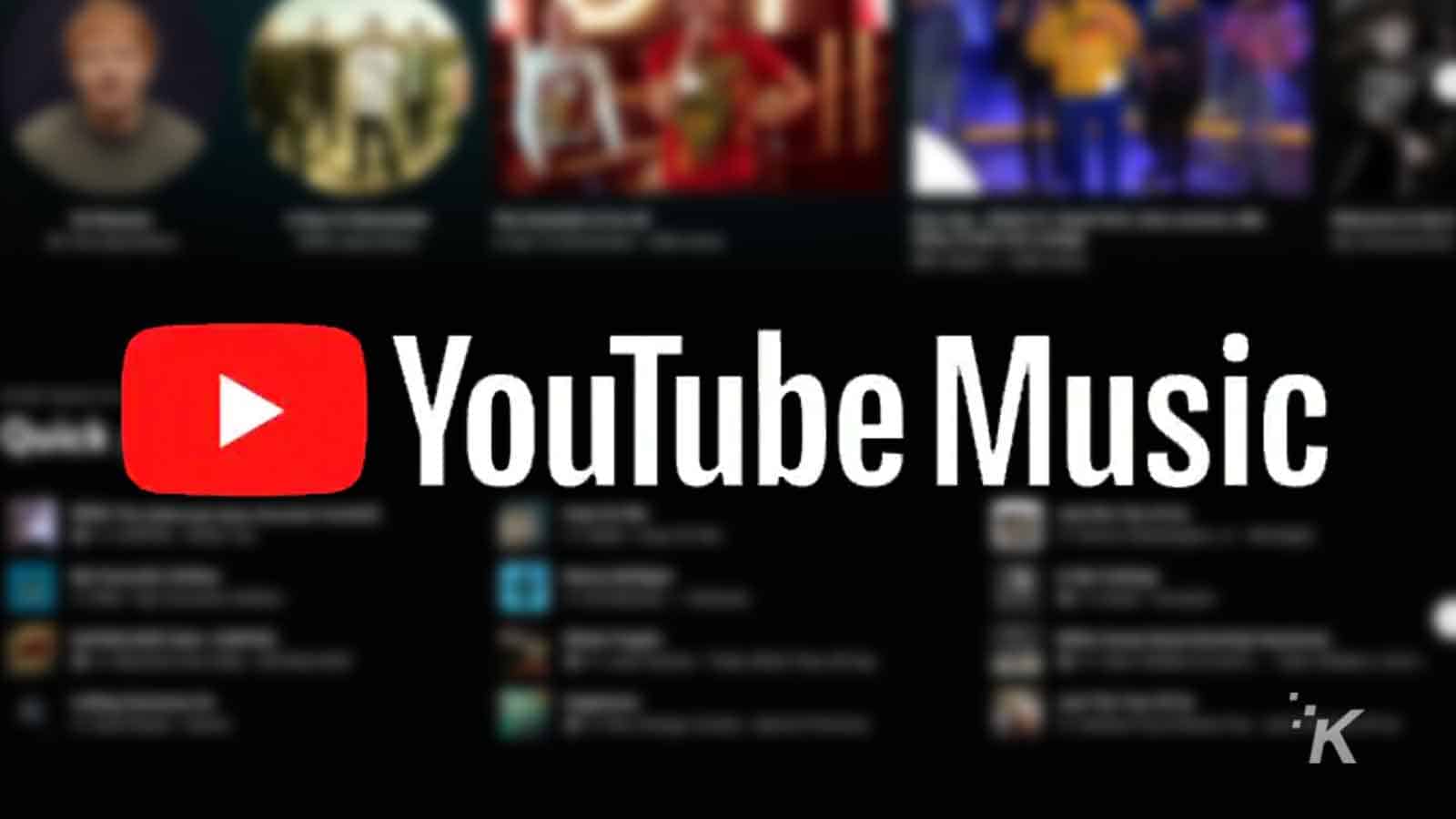 Youtube music logo with blurred background