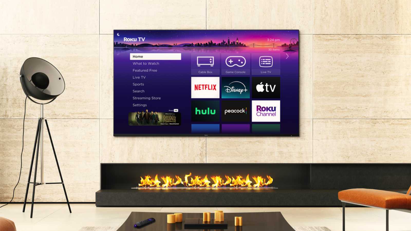 يتضمن إعلان Roku المثير أجهزة تلفزيون احترافية وأجهزة تحكم عن بعد جديدة The roku pro series tv sports a mini-led screen with qled technology and side-firing speakers for enhanced audio fidelity. Image: roku