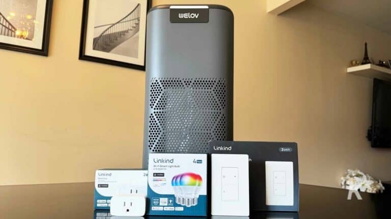 Purificador de aire WELOV más interruptores, bombillas y enchufes inteligentes