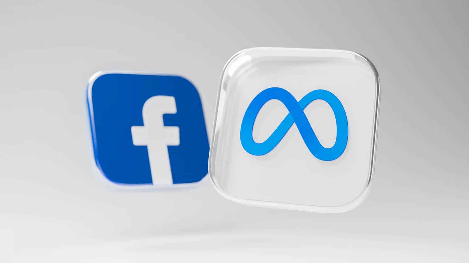 logo méta et facebook sur fond gris