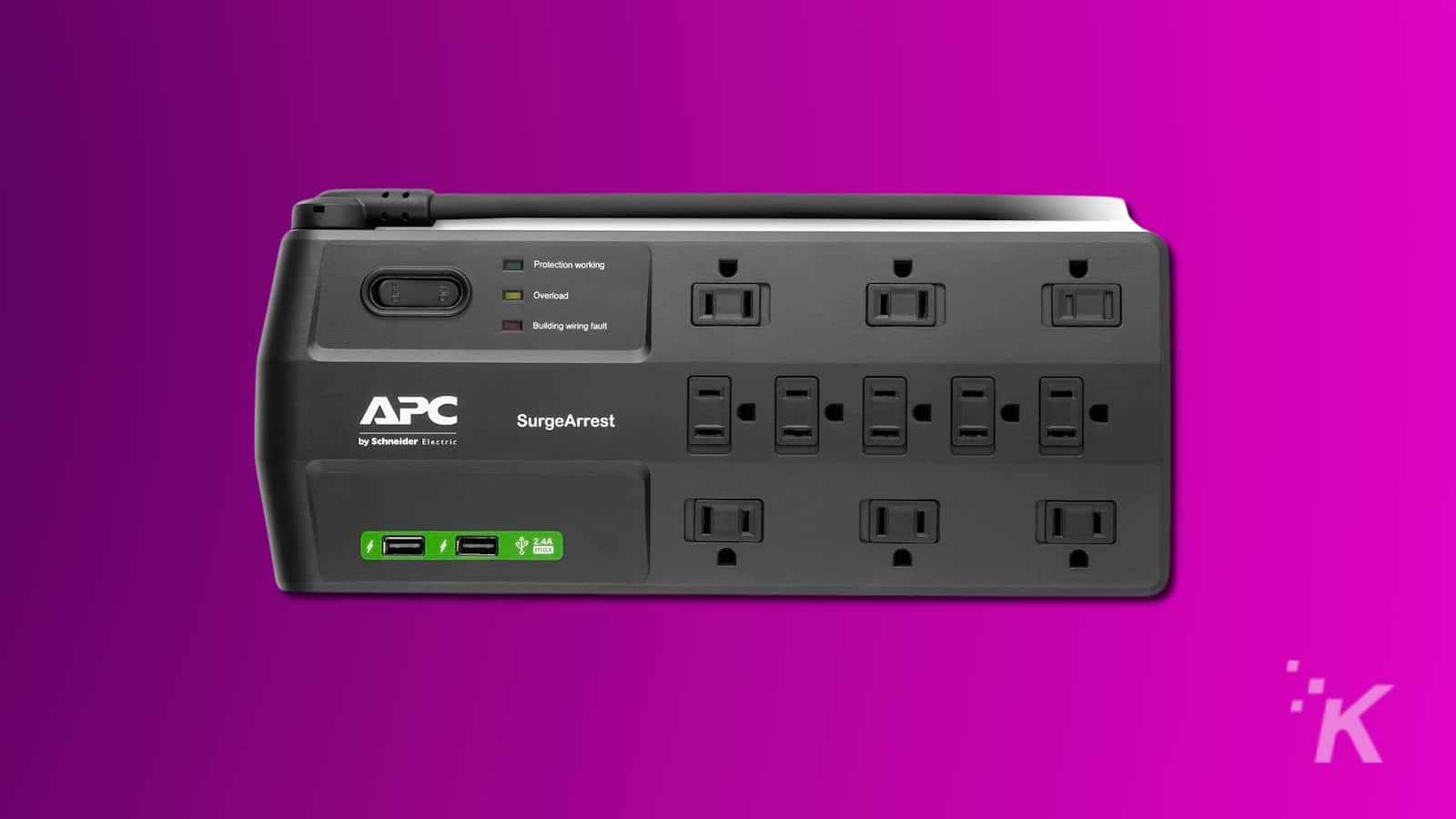 Filtro de energia APC SurgeArrest com portas USB.