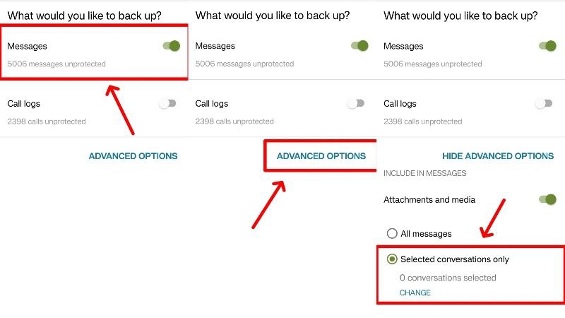 select required messages