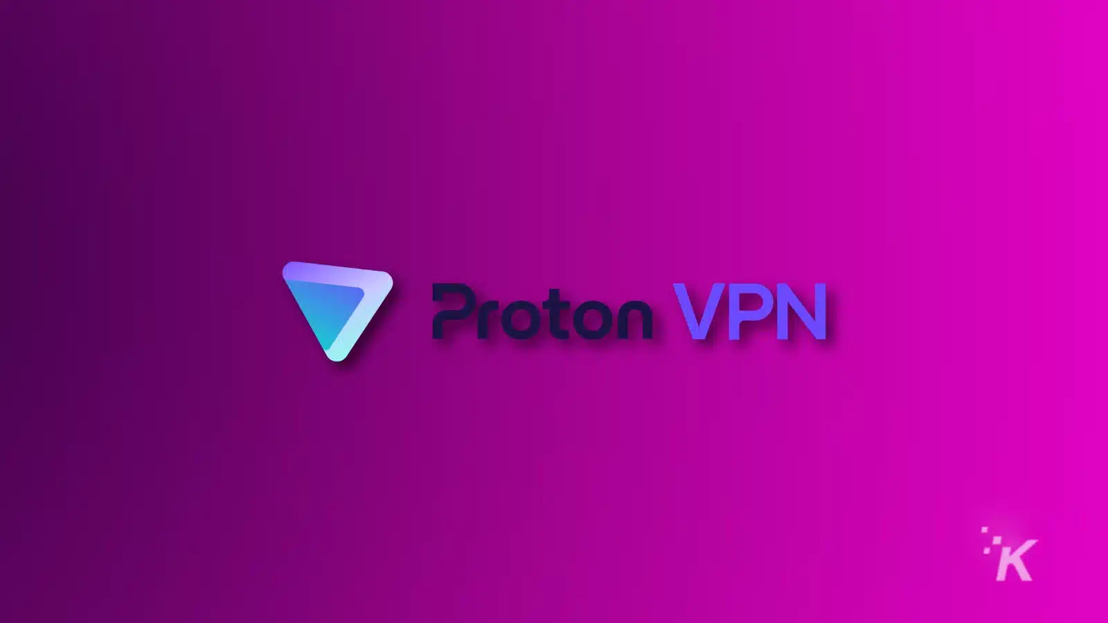 โลโก้ Proton VPN บนพื้นหลังสีม่วงสดใส