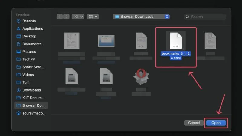 import bookmark file to firefox