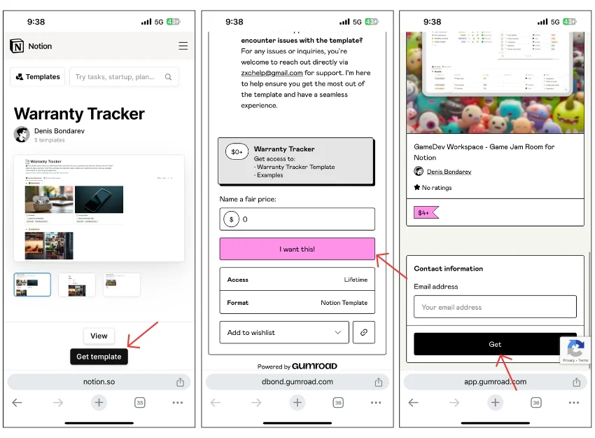 how to get free notion warranty tracker template