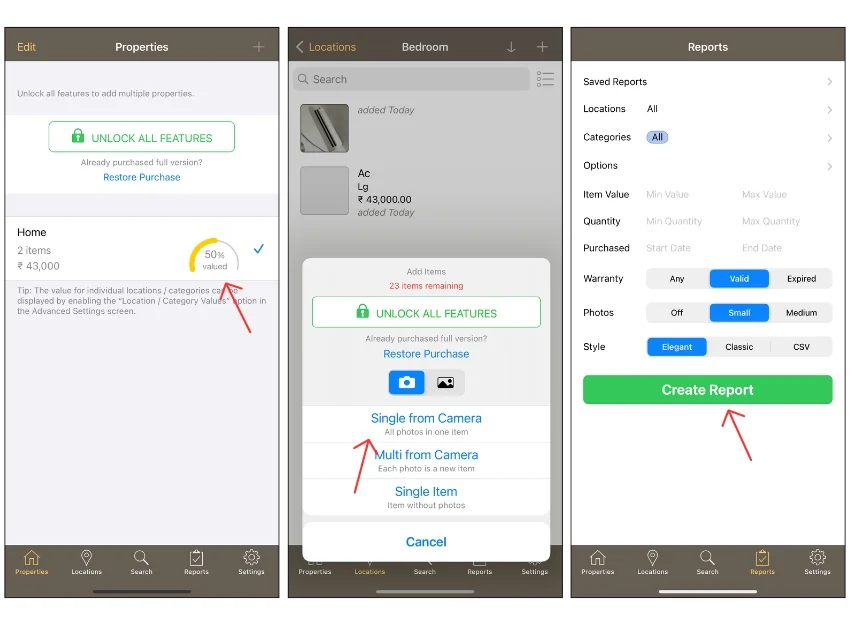 home contents app