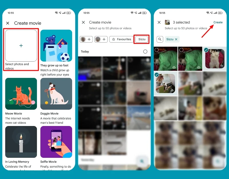 create movie from scratch google photos