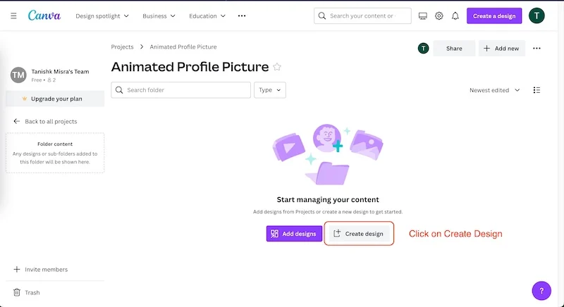 start creating the project