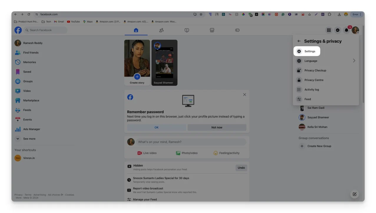 facebook desktop settings