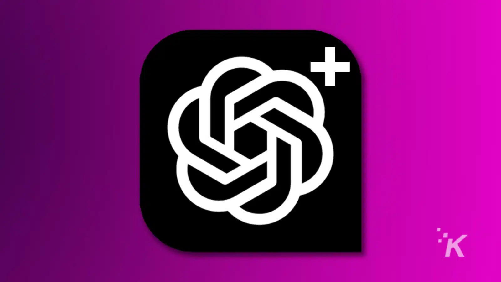 Логотип OpenAI Plus на фиолетовом фоне
