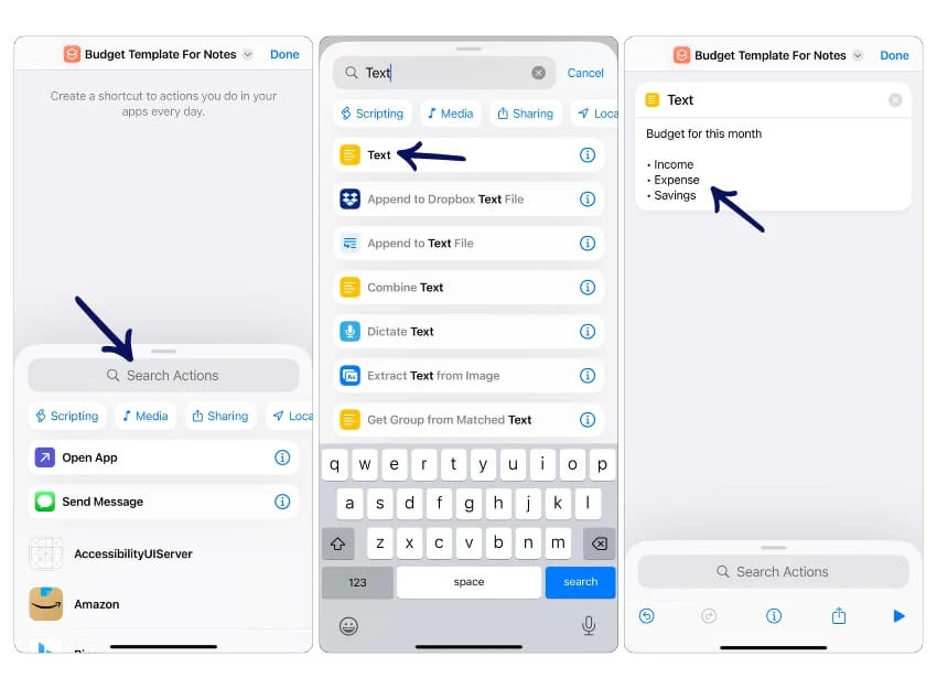 ajouter une action au raccourci add action to the shortcut