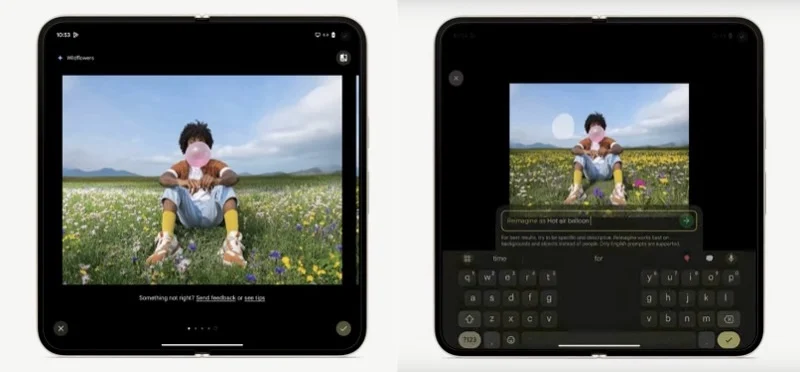 Pixel 9 AI 功能 3 2 magic editor feature in action on a pixel 9 pro fold.