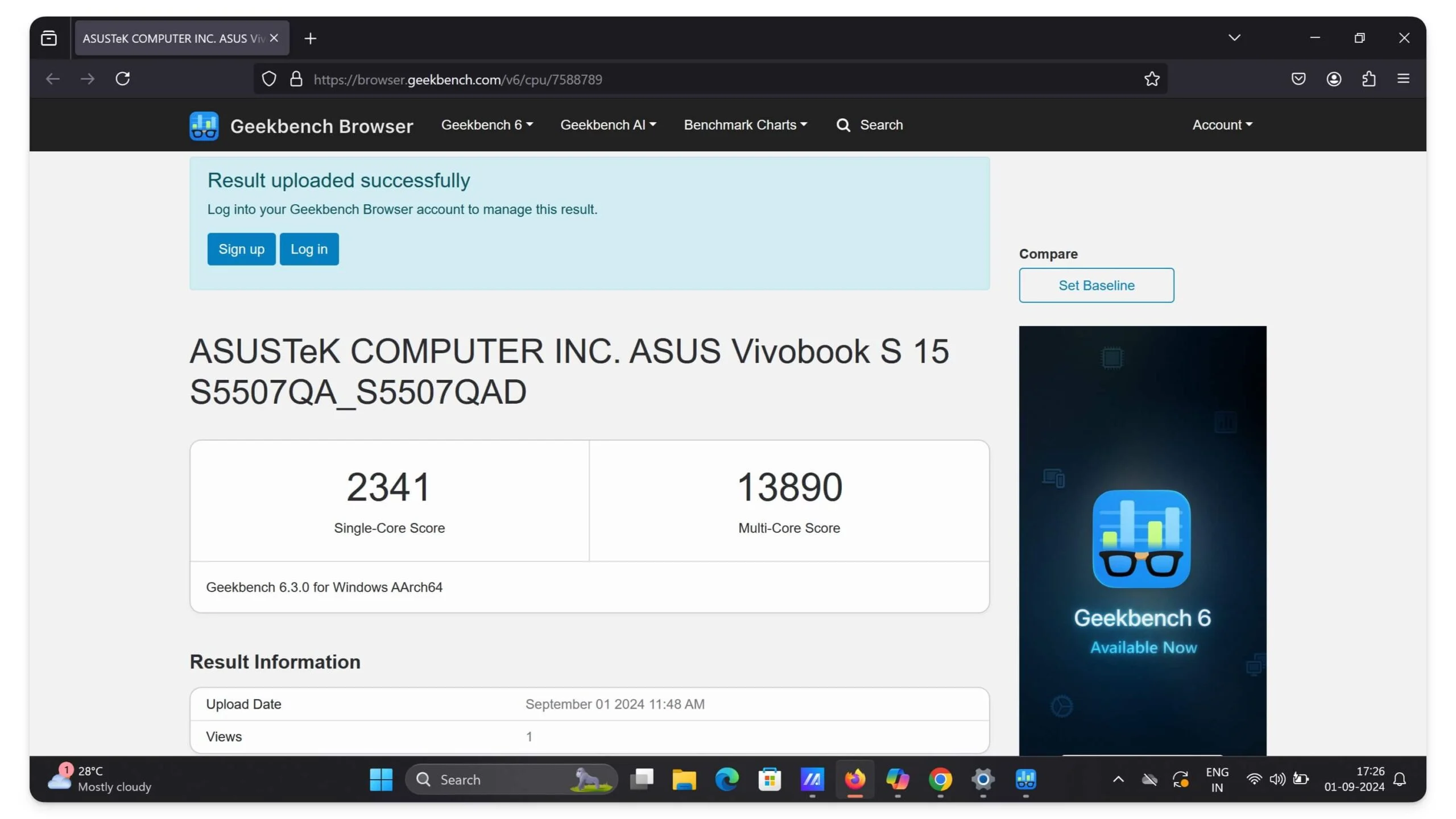 Asus S15 CPU-Benchmark-Score skaliert asus s15 cpu benchmark score
