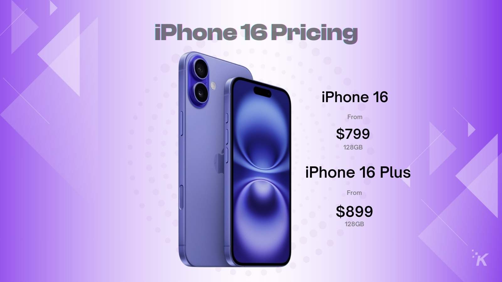 Preisdetails für iPhone 16 und 16 Plus.