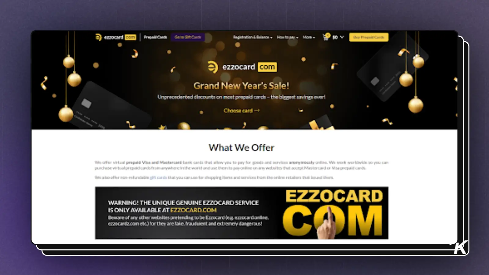 Ezzocard 新年预付卡销售横幅。