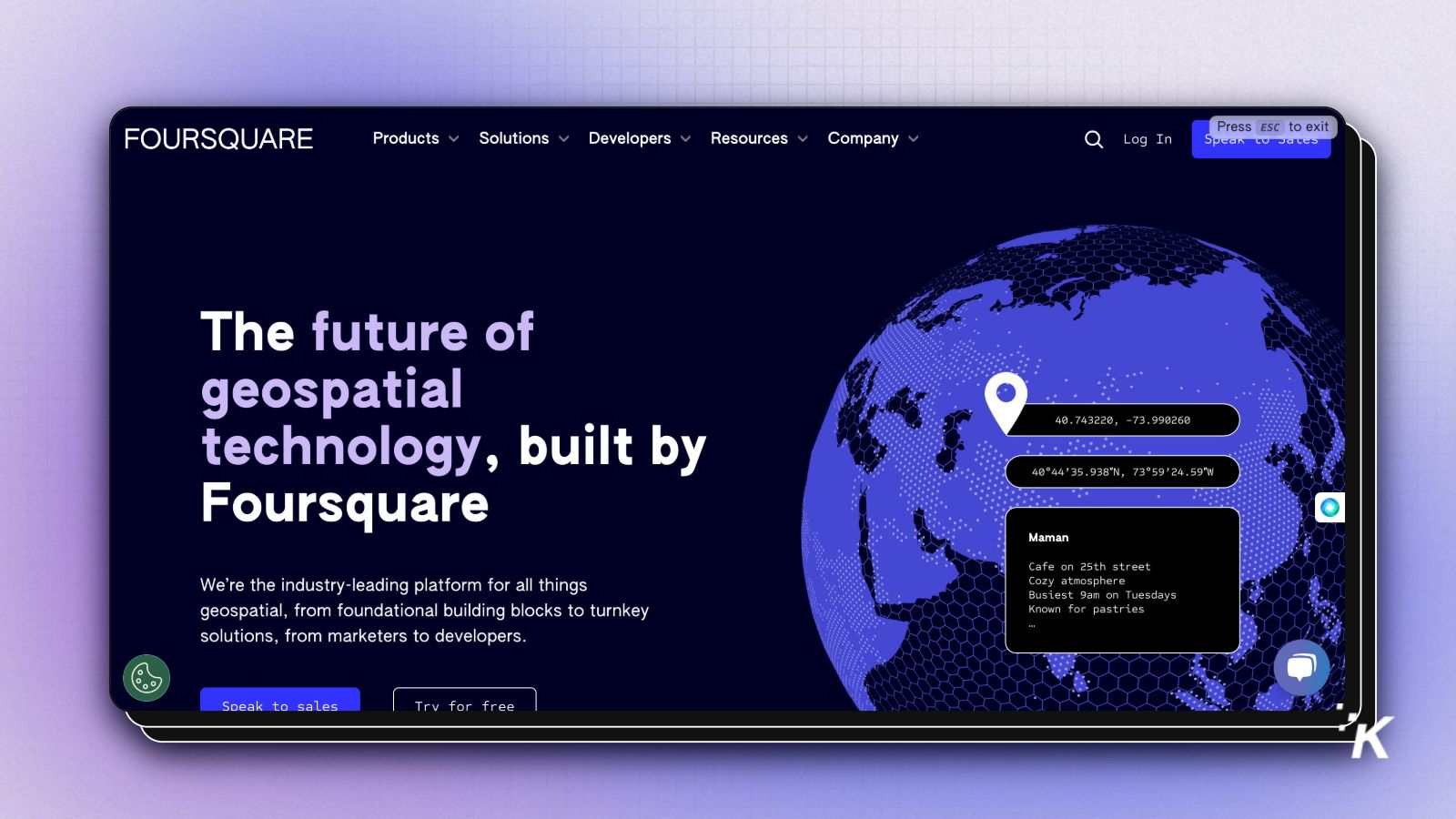 Ikhtisar platform teknologi geospasial Foursquare