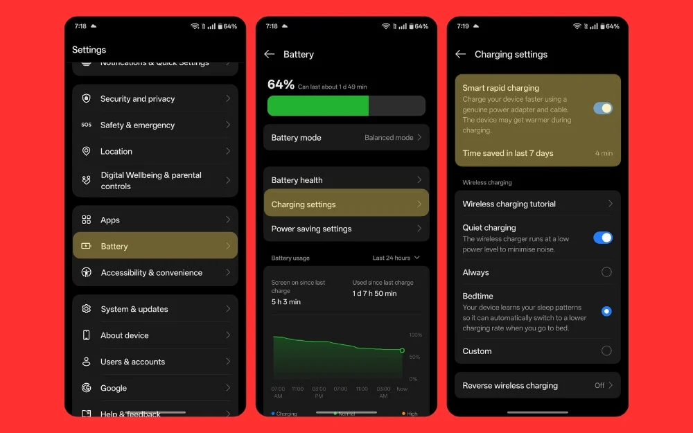 turn on rapid charging on oneplus devices