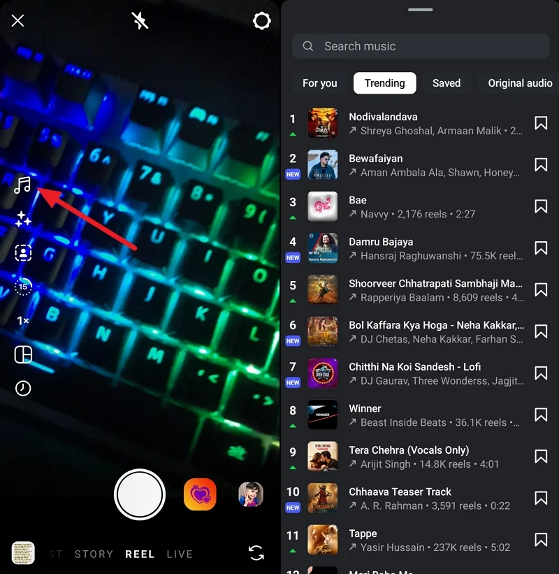 trending audio for instagram reels