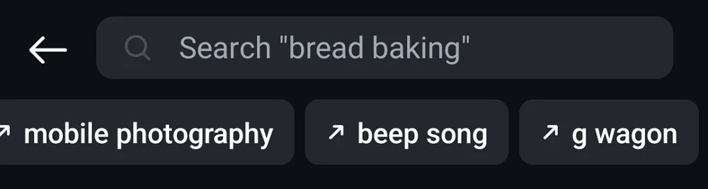 find trending audio from search bar