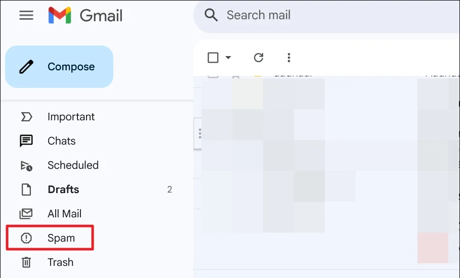 spam on gmail