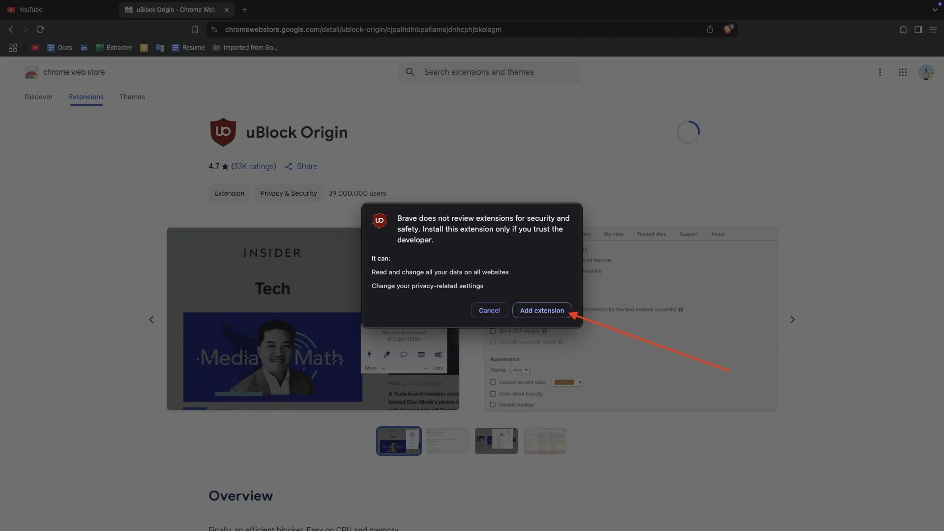 add extension