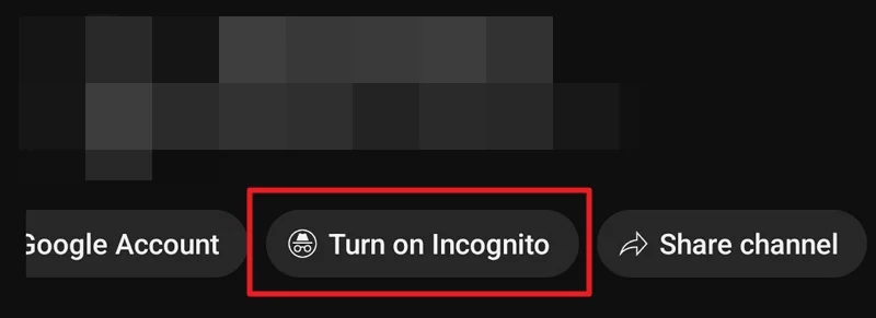 turn on incognito on youtube