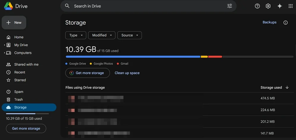 delete large files on google drive