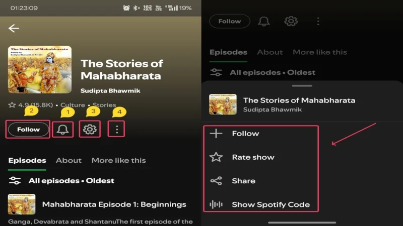 spotify podcast page