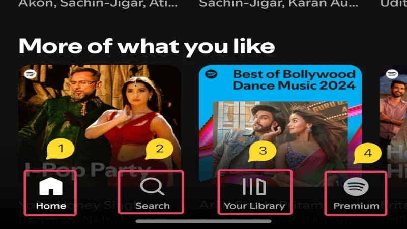 spotify home page