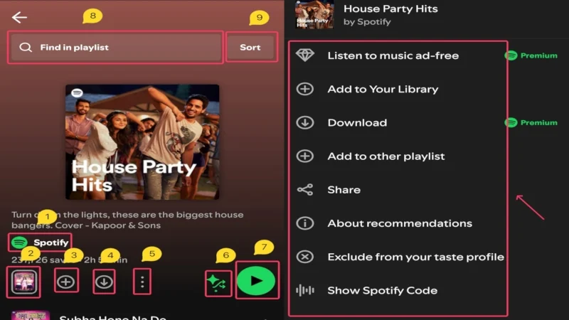 spotify playlist page