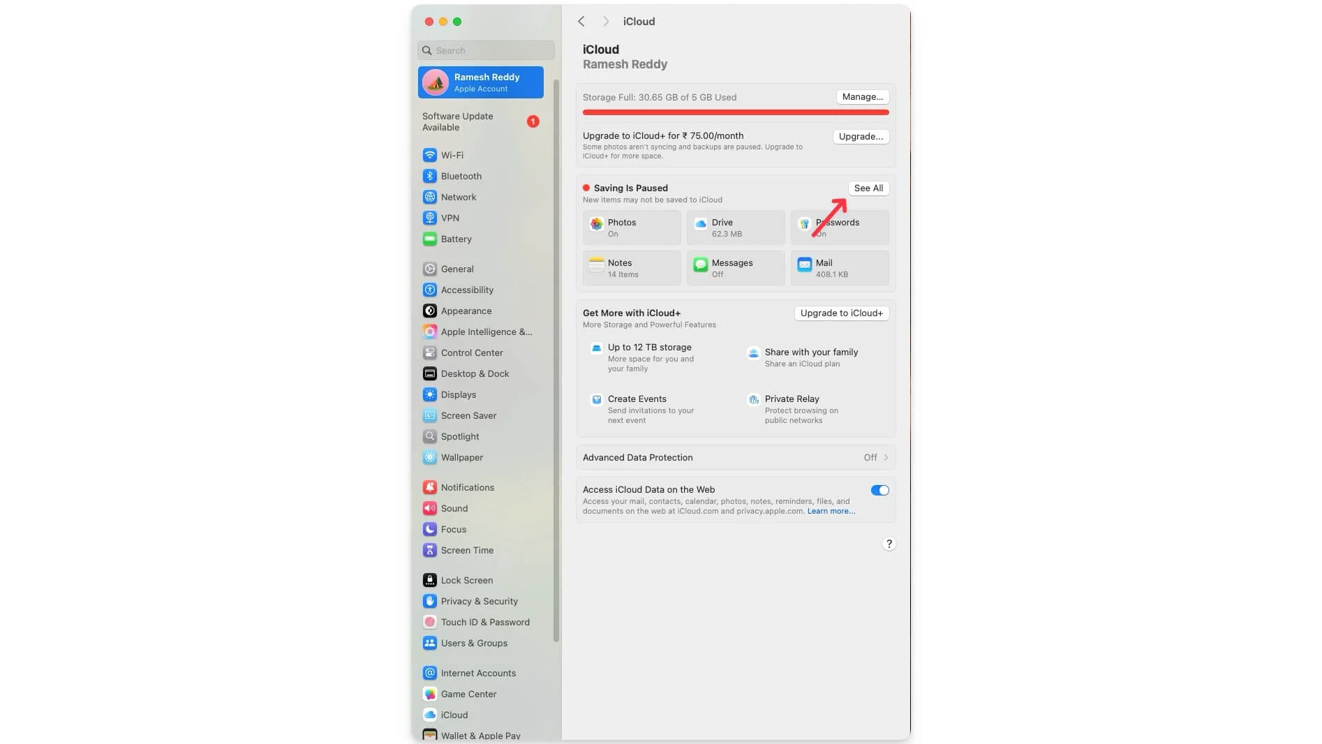 icloud settings on mac