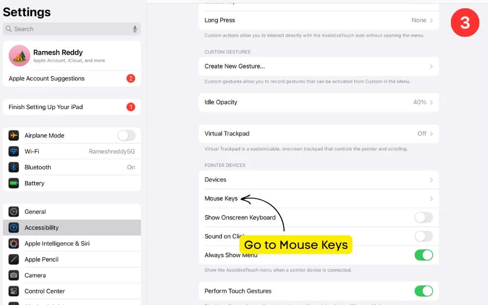 go to mouse keys