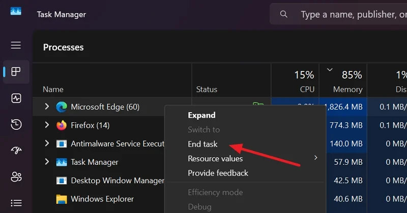 end microsoft edge