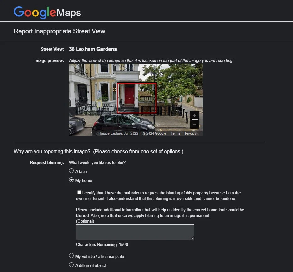 report a problem google street view
