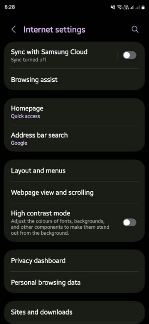 why is samsung internet browser better than google chrome? - screenshot 20250316 182853 samsung internet