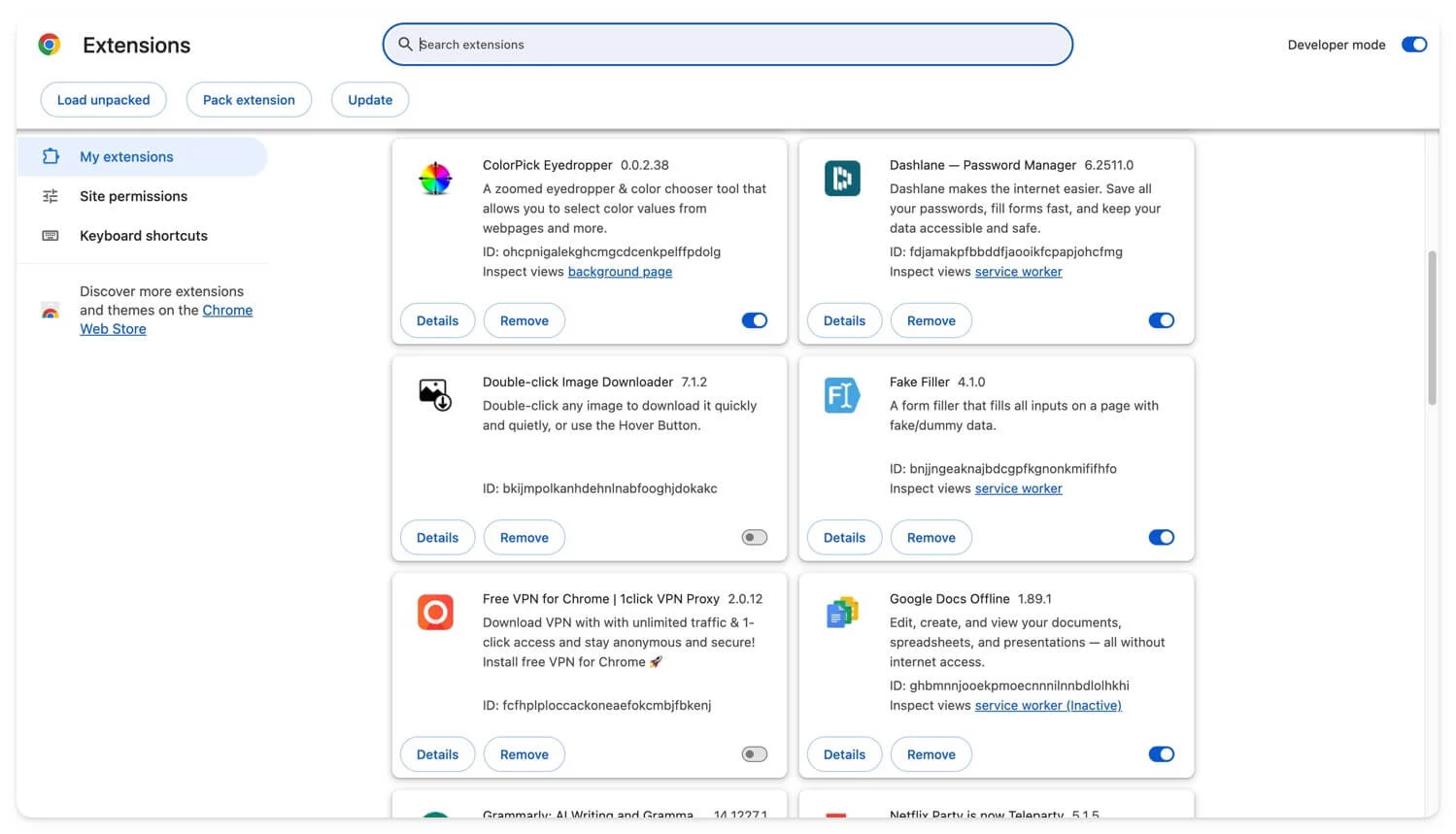 disable or remove unwanted extensions on chrome