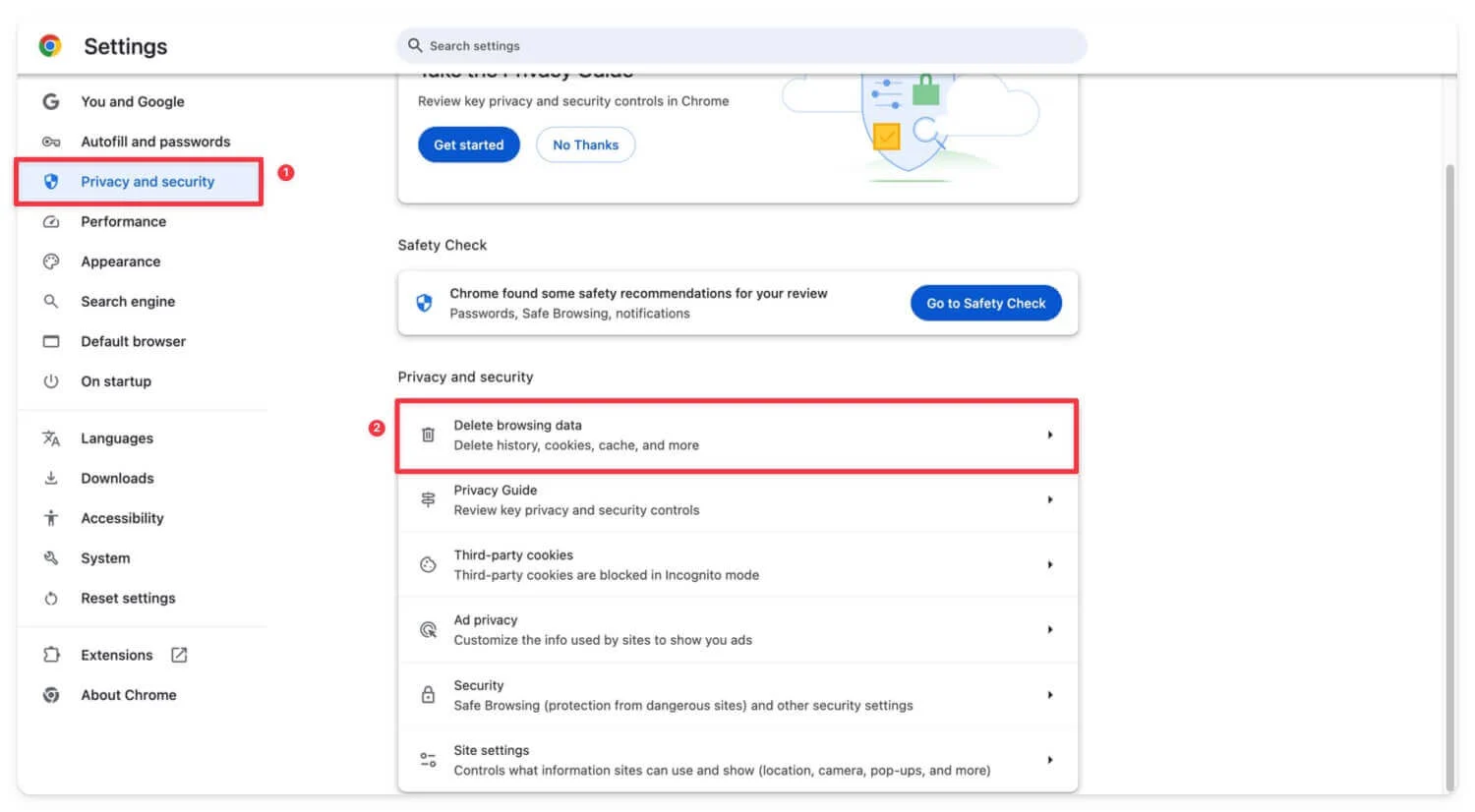 clear cache on google chrome browser
