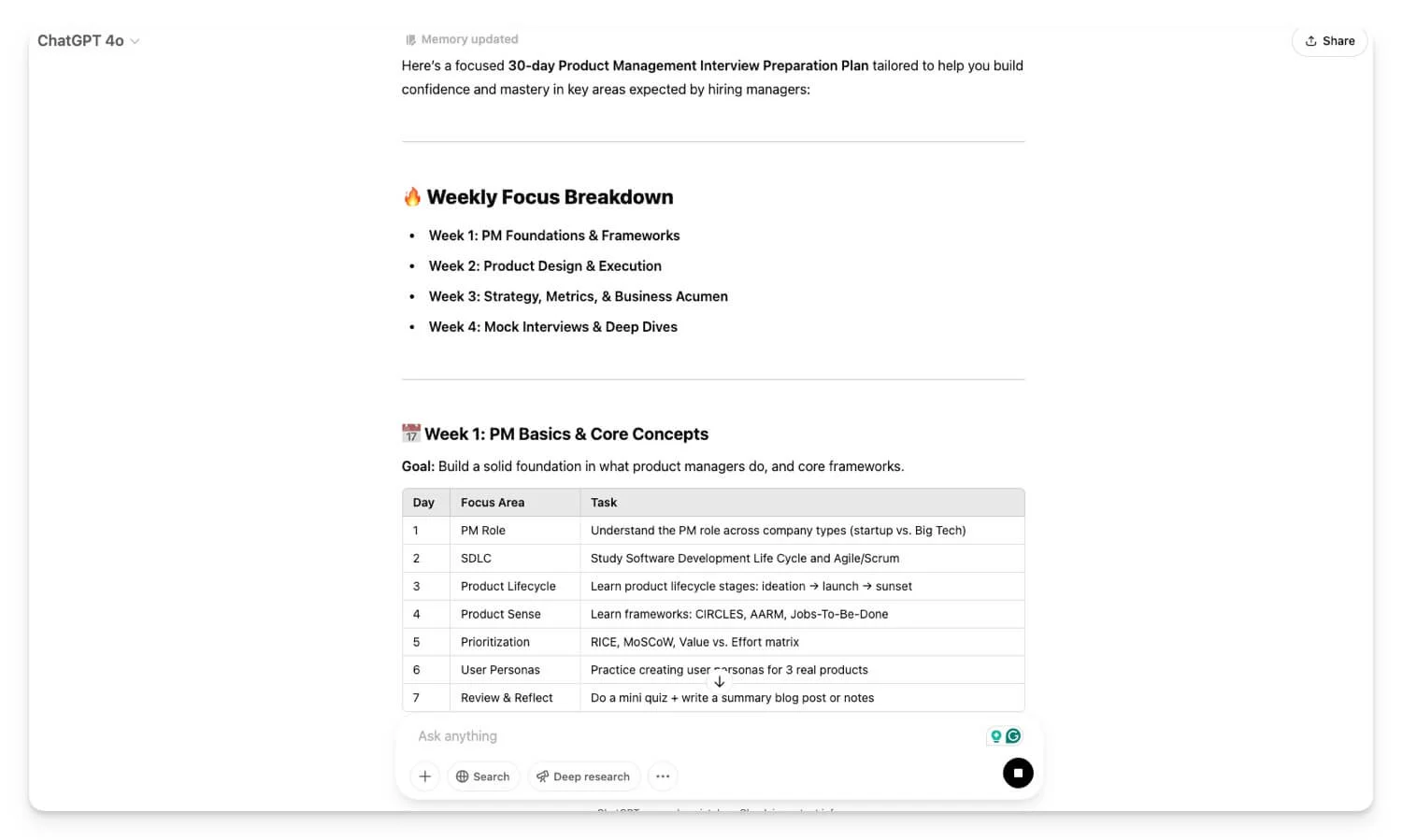 my 30 day interview preparation plan