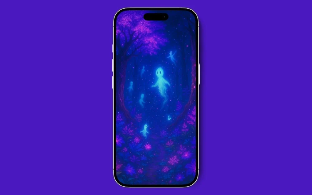 neon-lit forest