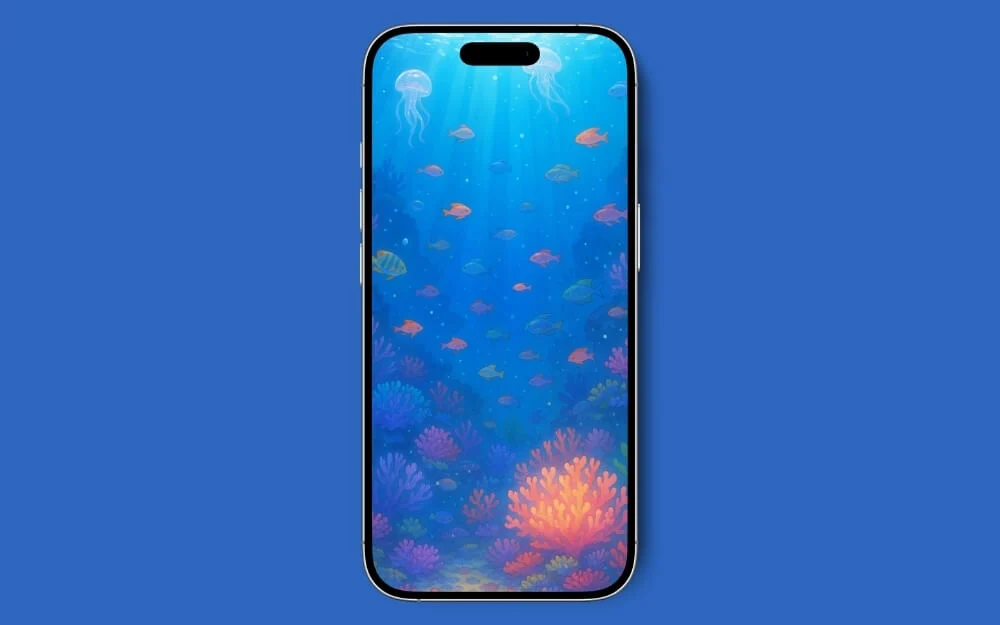 glowing coral reef beneath