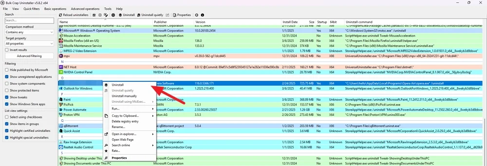 uninstall program on bcuninstaller