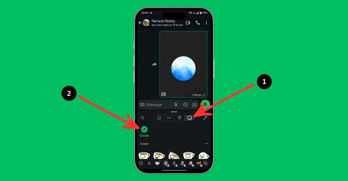 whatsapp native create sticker feature