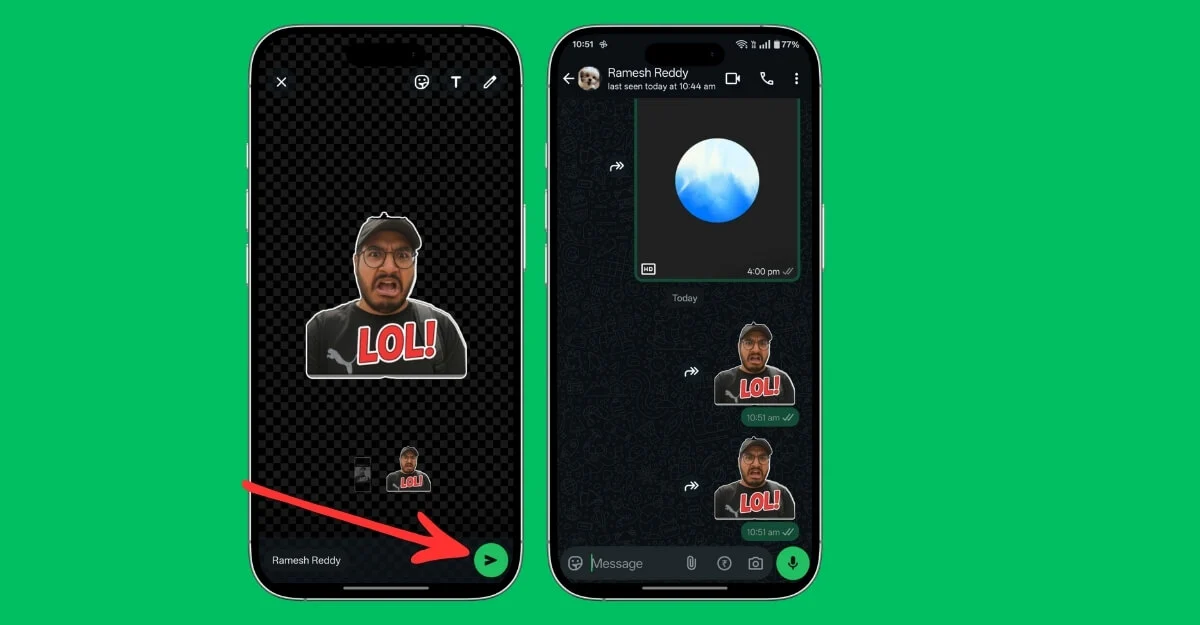 whatsapp create stickers process