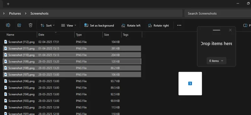 dropshelf shelf in file explorer on a windows pc.